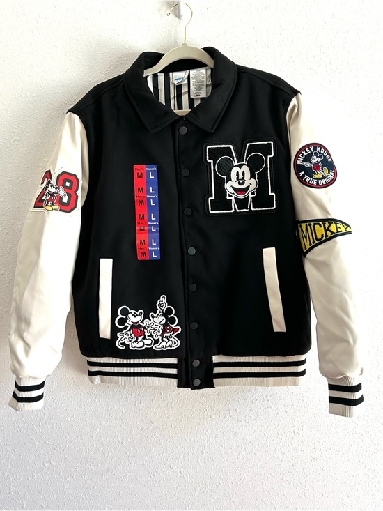 Disney Other - Disney Mickey Mouse Black Varsity Letterman Jacket Unisex Men’s M Women’s L